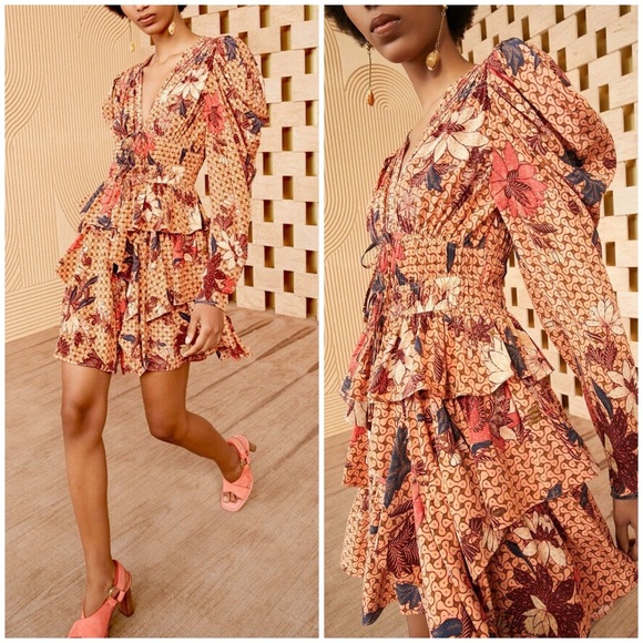 Ulla Johnson Oni Dress 6 Garden Rose NWT floral ruffles silk - Picture 15 of 15